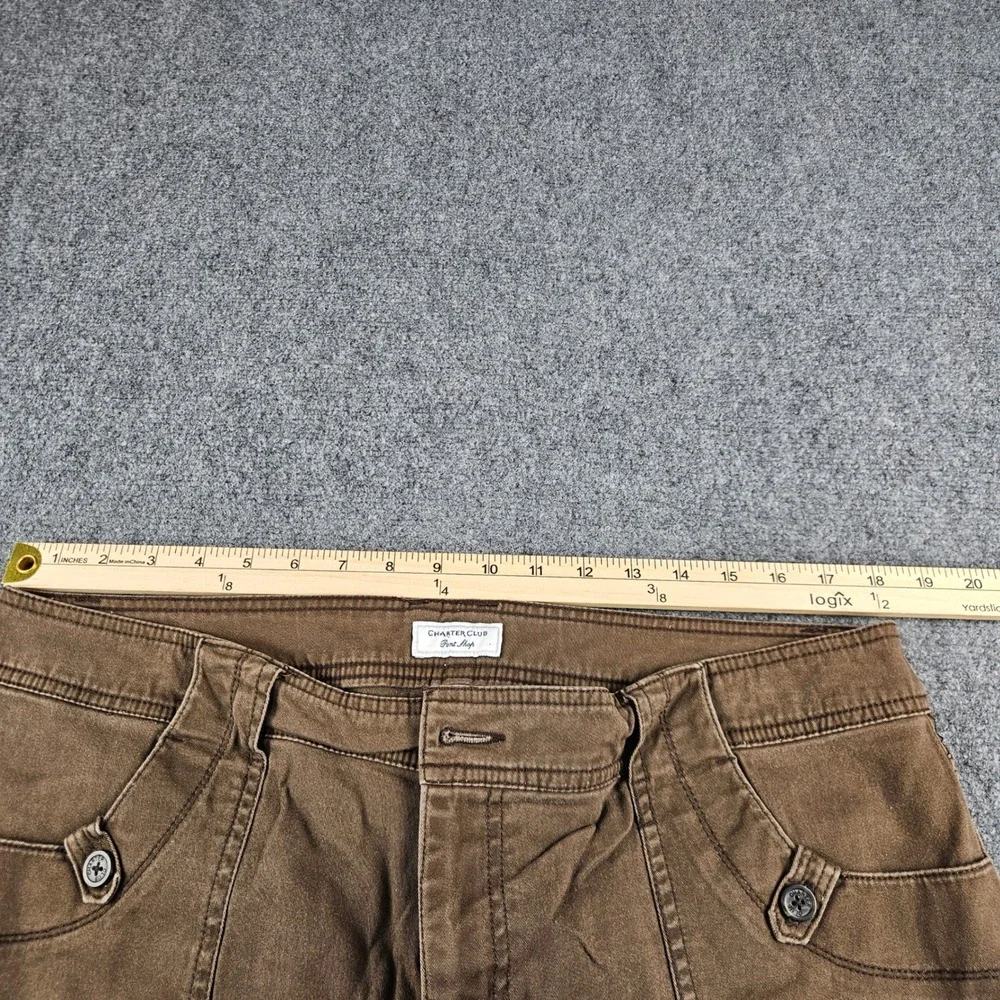 Charter Club Pant Shop Brown Cotton Stretch Utility Shorts‎ Womens Size 18 R